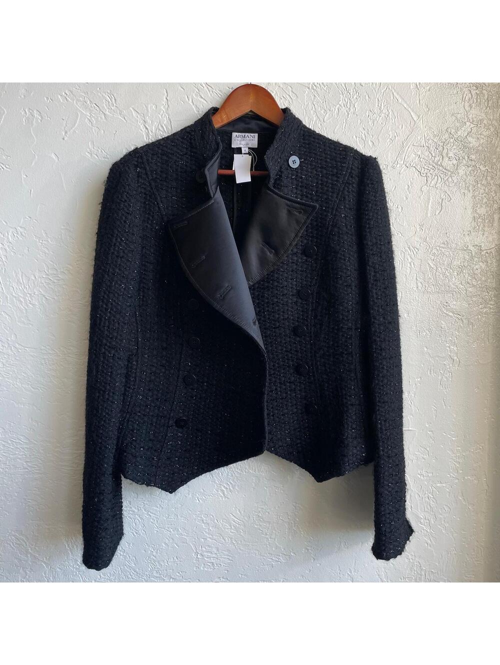Armani Double Breasted Tweed Knit Blazer | 10/ Medium